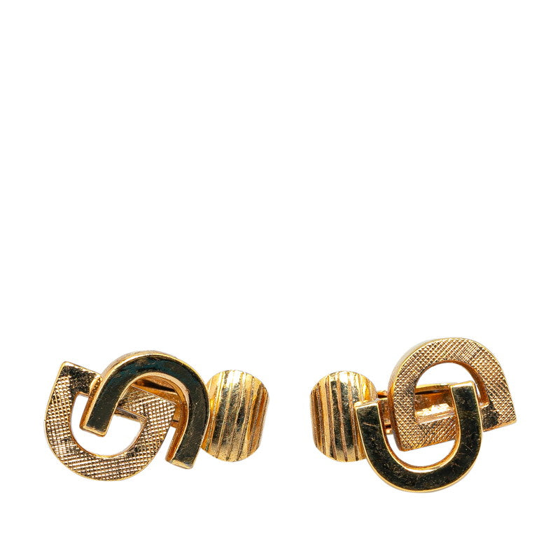 Dior Gold Plated CD Logo Earrings