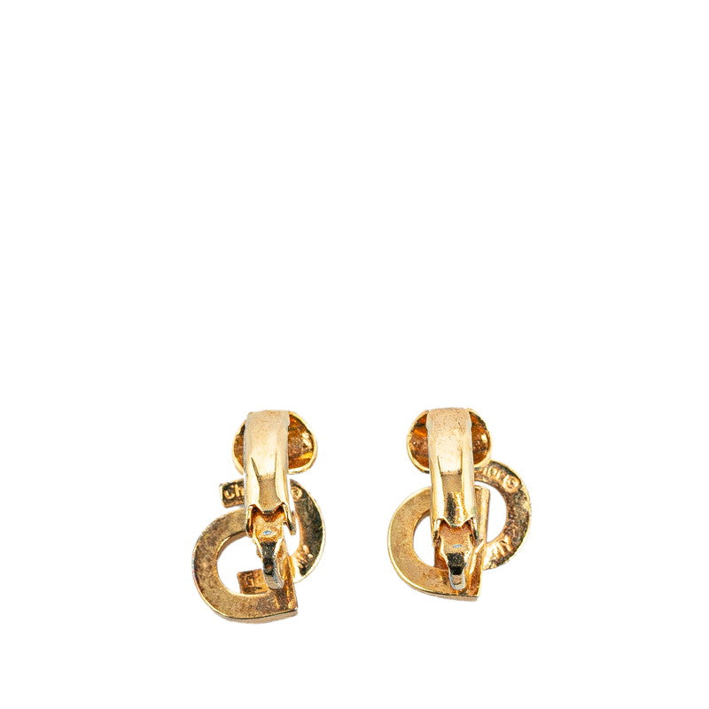 Dior Gold Plated CD Logo Earrings in Great Condition