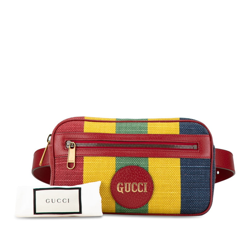 Gucci Canvas Leather Body Bag Waist Bag 625895 in Very Good Condition