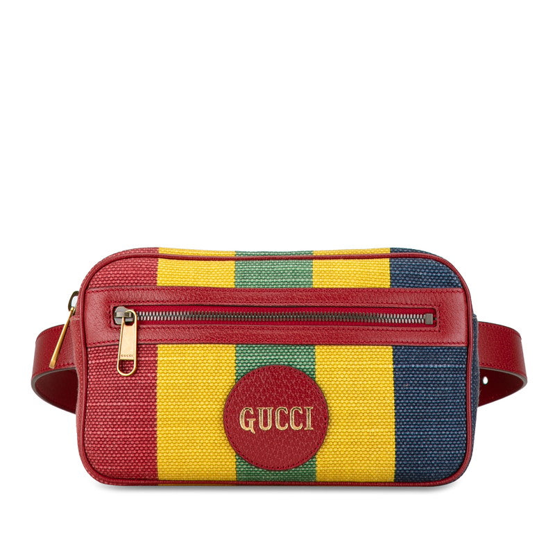 Gucci Canvas Leather Body Bag Waist Bag 625895 in Very Good Condition