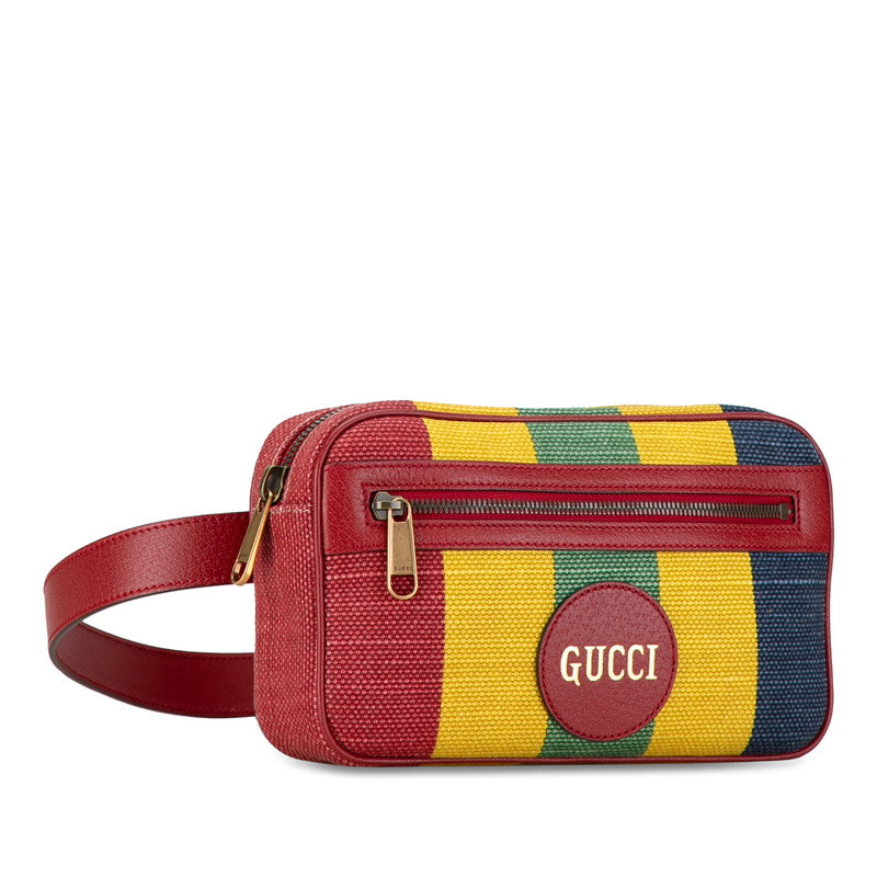 Gucci Canvas Leather Body Bag Waist Bag 625895 in Very Good Condition