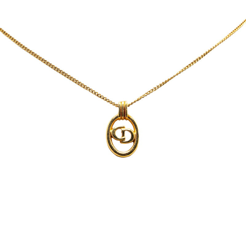 Dior Round CD Logo Necklace Gold Plated