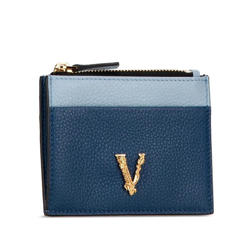 Versace Virtus Bicolor Leather Card Coin Case