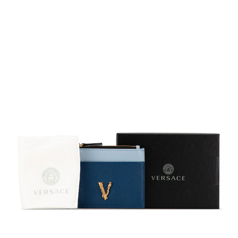 Versace Virtus Bicolor Leather Card Coin Case