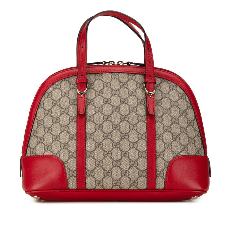 Gucci GG Supreme 2WAY Handbag Shoulder Bag Beige Red PVC Leather