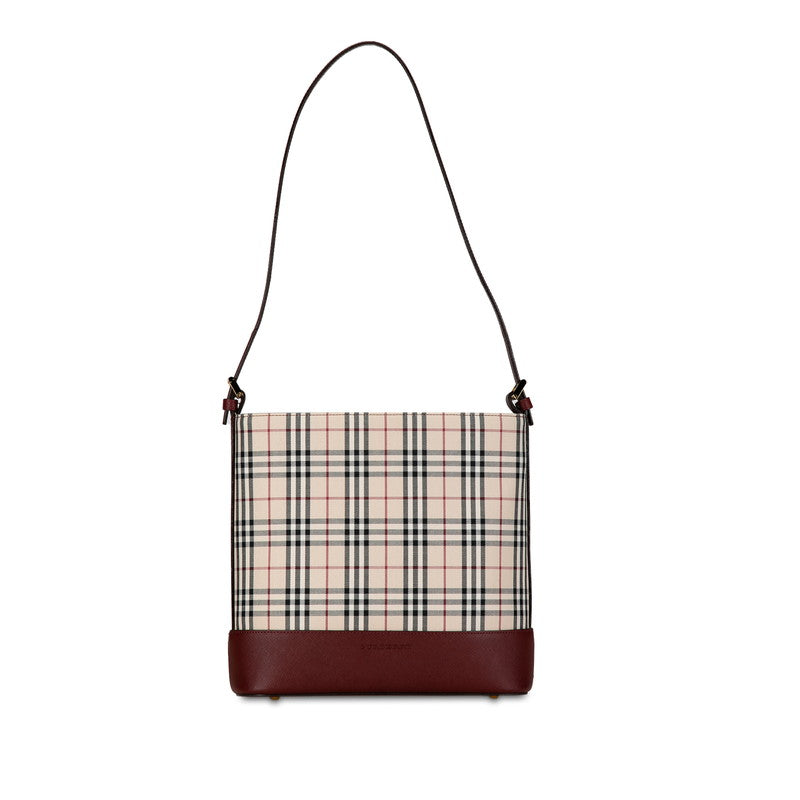 Burberry Nova Check Canvas Leather One Shoulder Bag in Very Good Condition