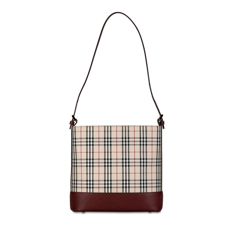 Burberry Nova Check Canvas Leather Shoulder Bag in Very Good Condition