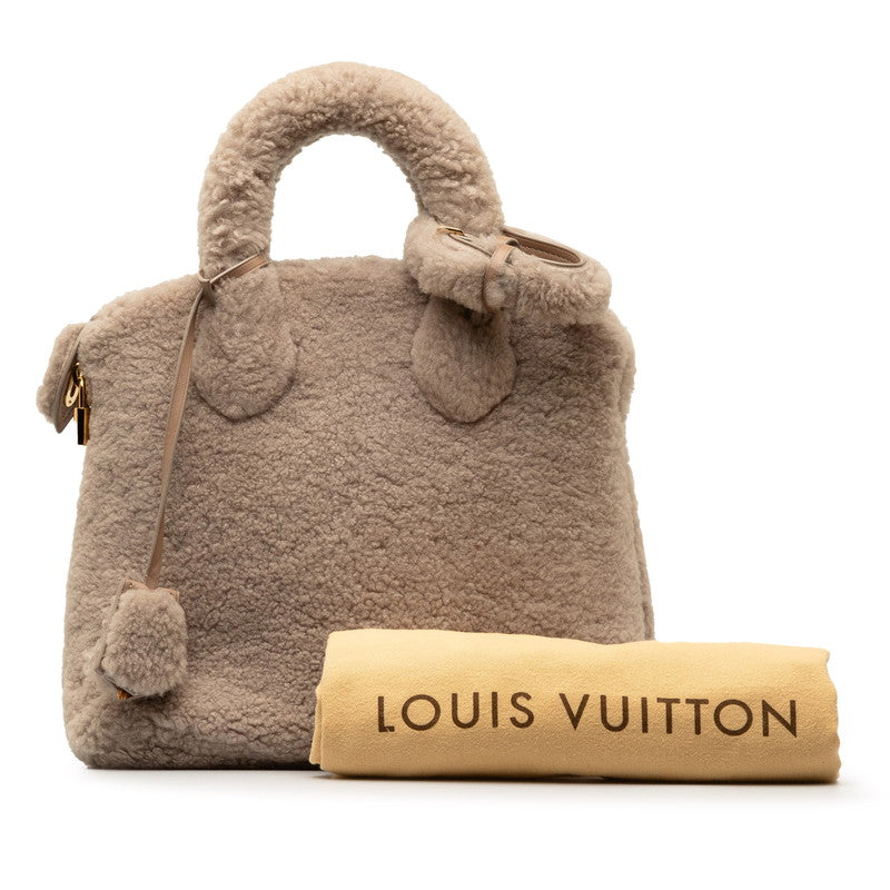 Louis Vuitton Mouton Leather Lockit Voyage Handbag M93850 in Great Condition