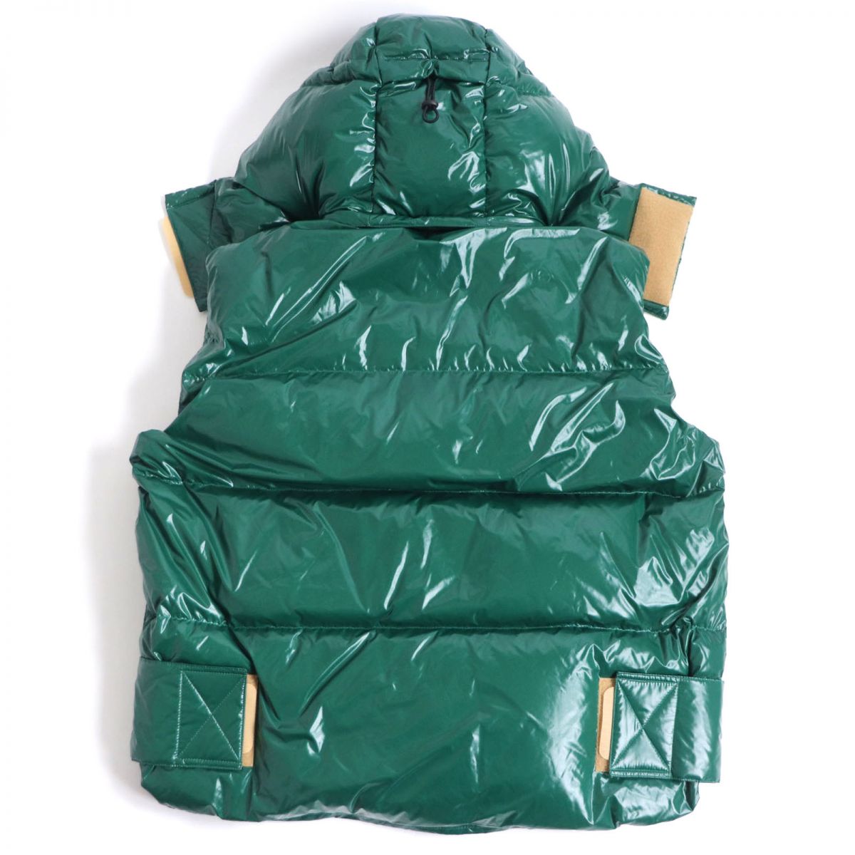 Gucci Interlocking G Patch Hooded Down Vest Green