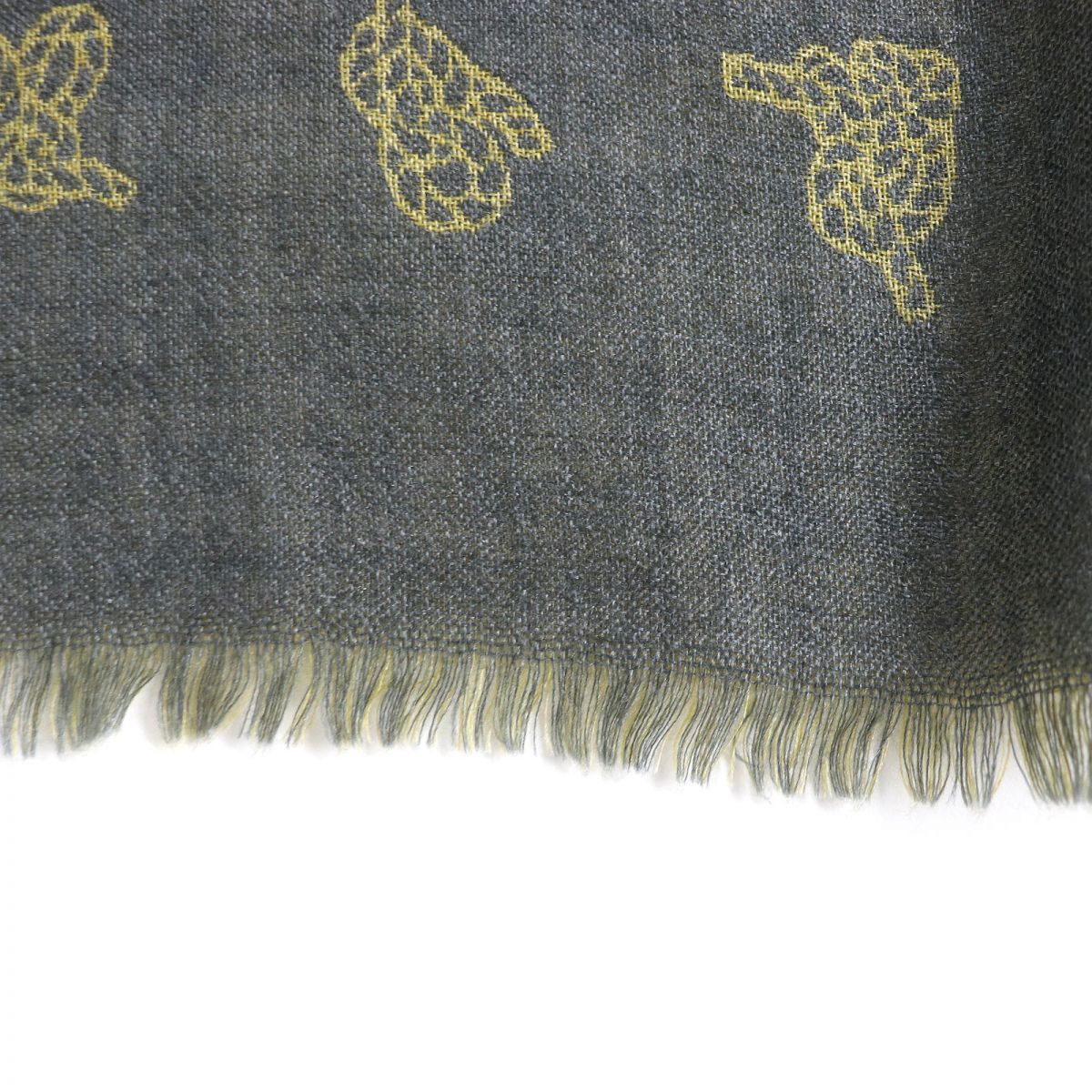 Hermes Cashmere Silk Reversible Stole Grey