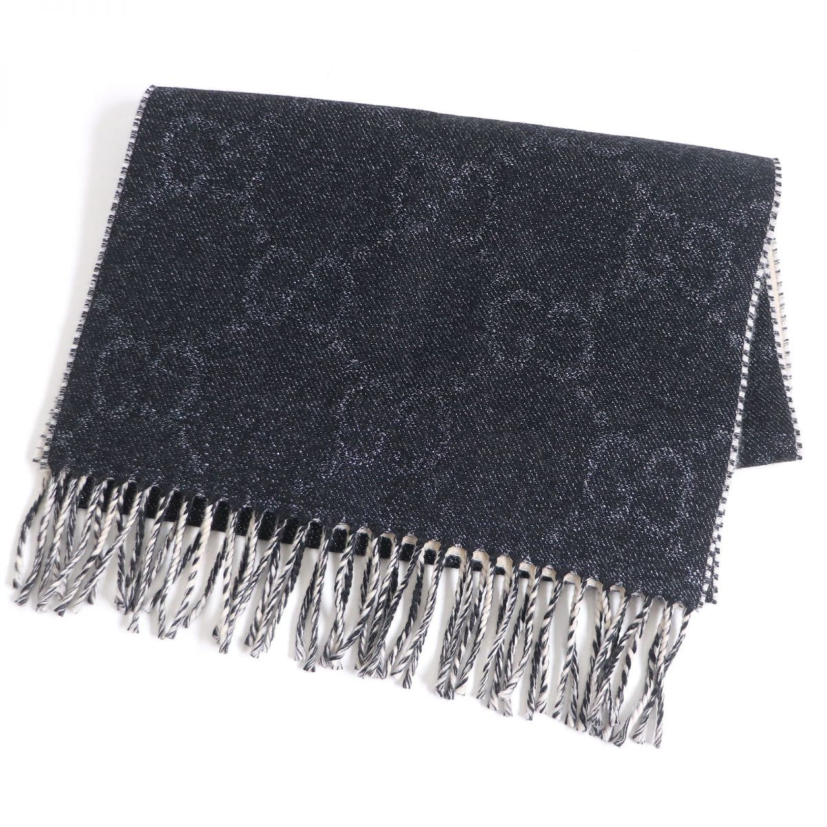 GUCCI GG Metallic Wool Jacquard Scarf