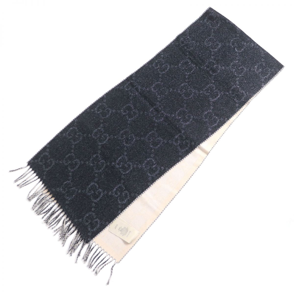 GUCCI GG Metallic Wool Jacquard Scarf