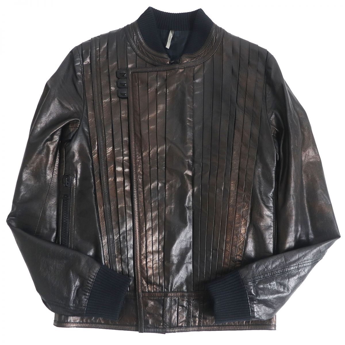 Dior Leather Blouson Jacket Dark Brown Size 44