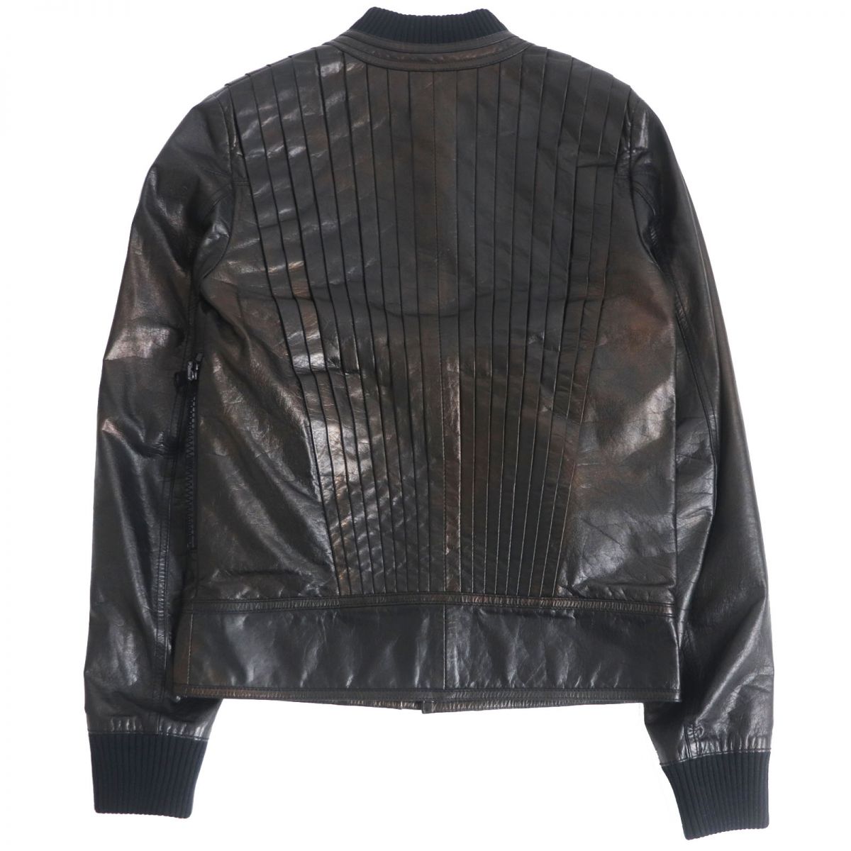 Dior Leather Blouson Jacket Dark Brown Size 44