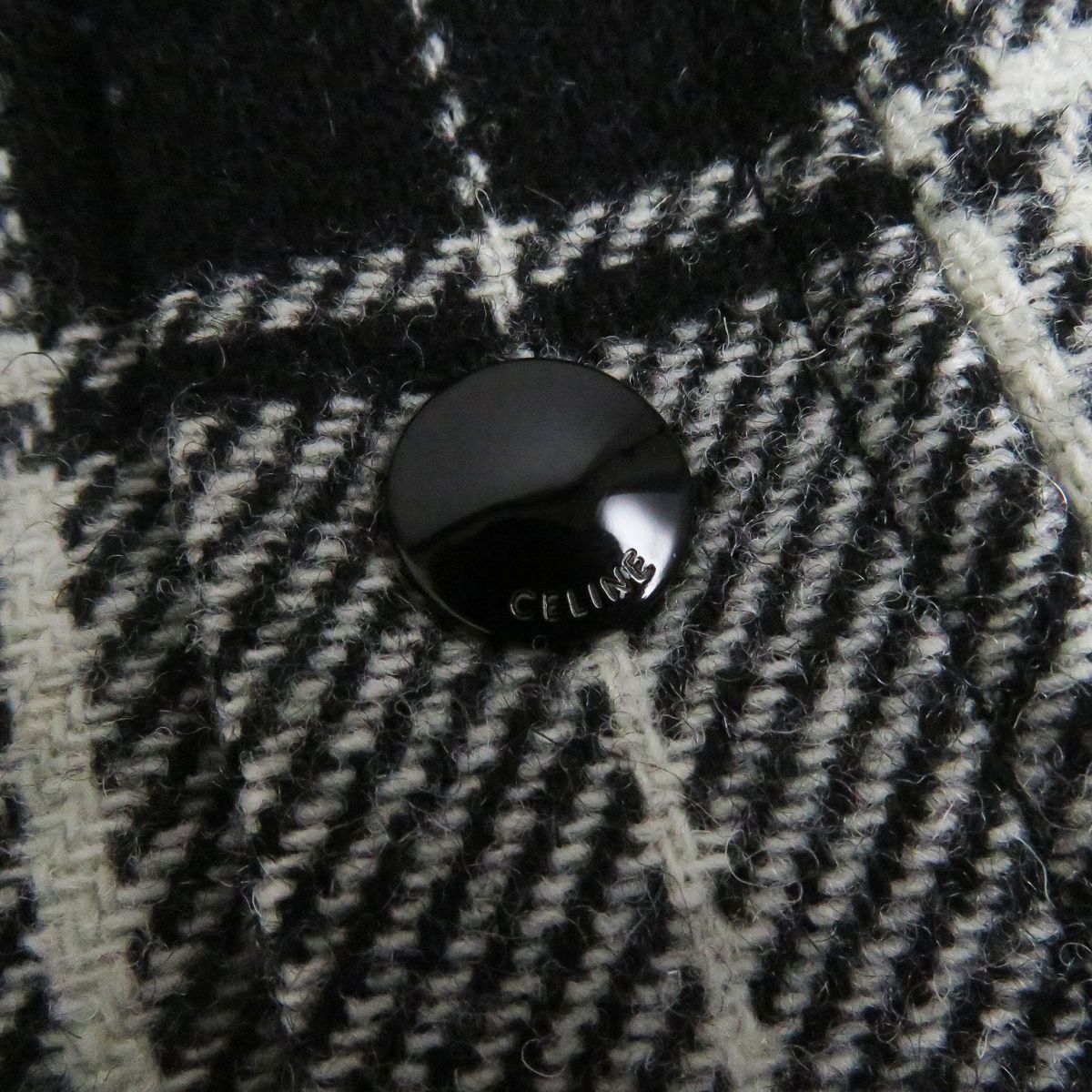 Celine Check Hood Logo Flannel Jacket