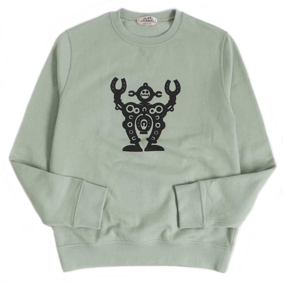 Hermes Lamb Leather Patch Sweatshirt S