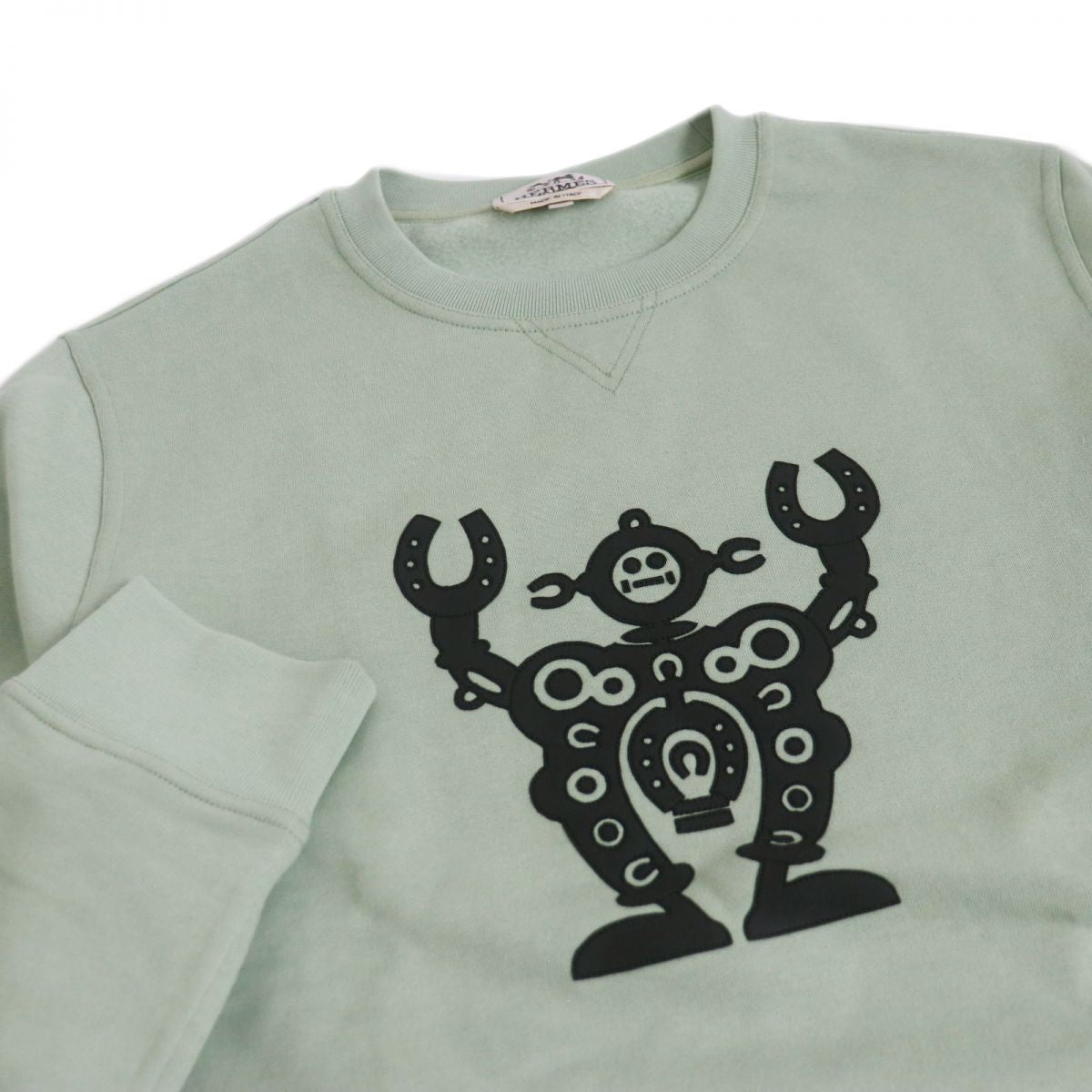 Hermes Lamb Leather Patch Sweatshirt S