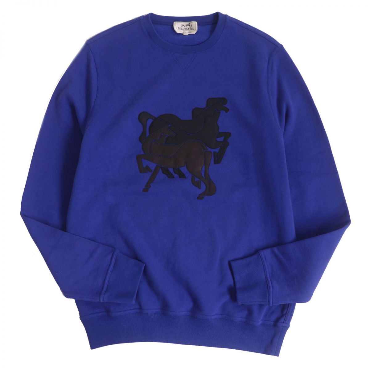 Hermes Brazilian Horse Leather Sweatshirt Blue M