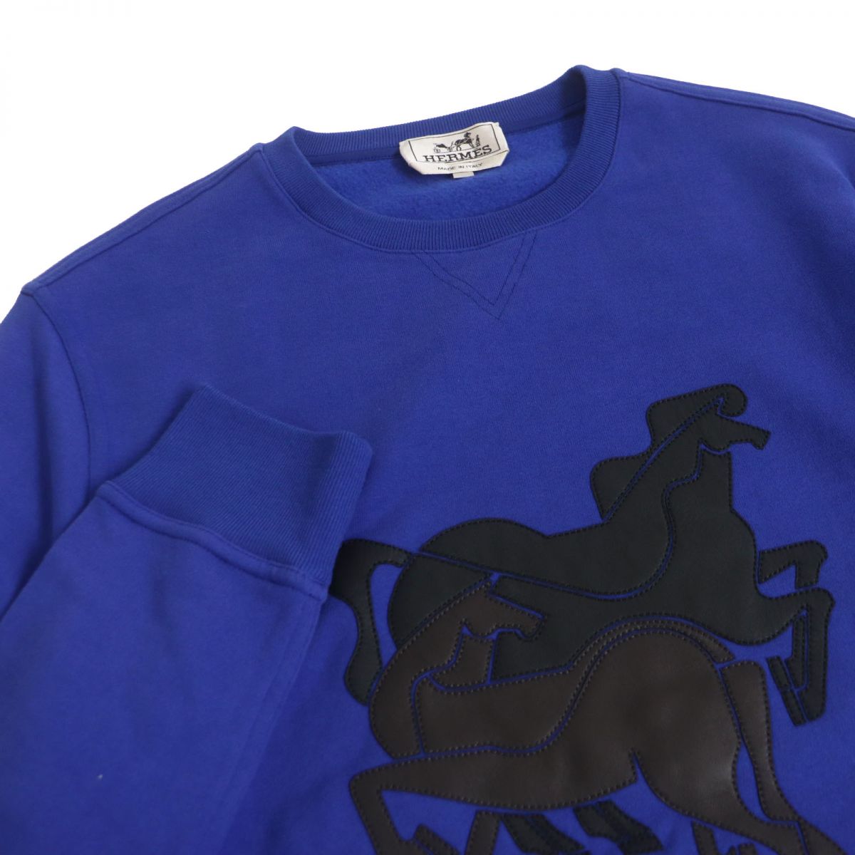 Hermes Brazilian Horse Leather Sweatshirt Blue M