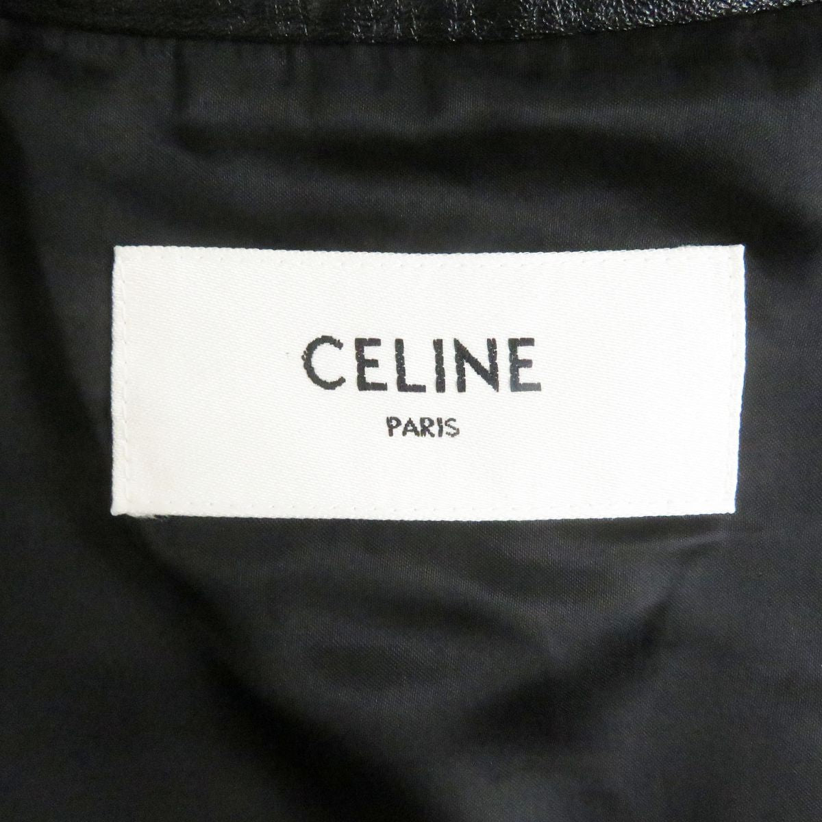 Celine Lambskin Leather Jacket Black 44