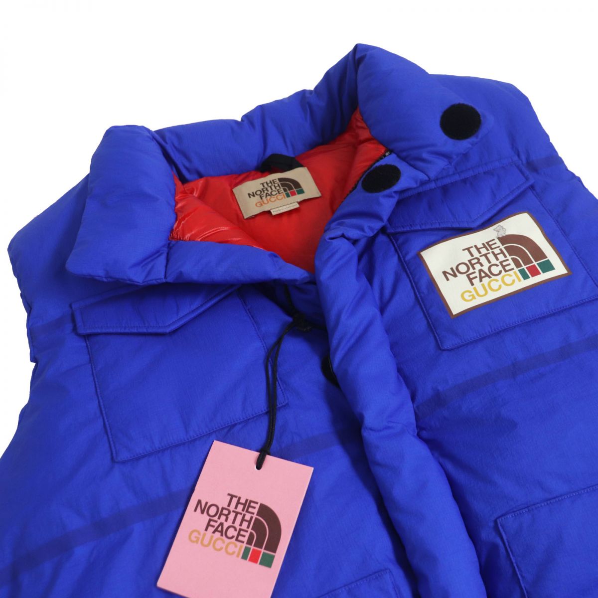 Gucci x The North Face Cat Logo Down Vest Blue M