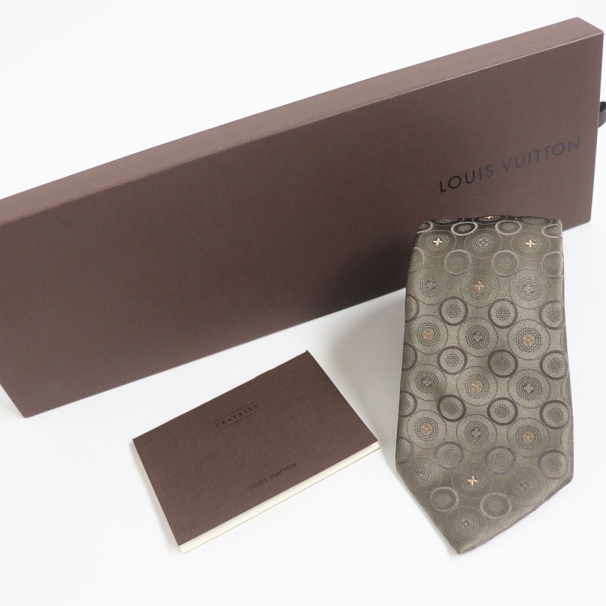 Louis Vuitton Silk Monogram Flower Embroidery Tie