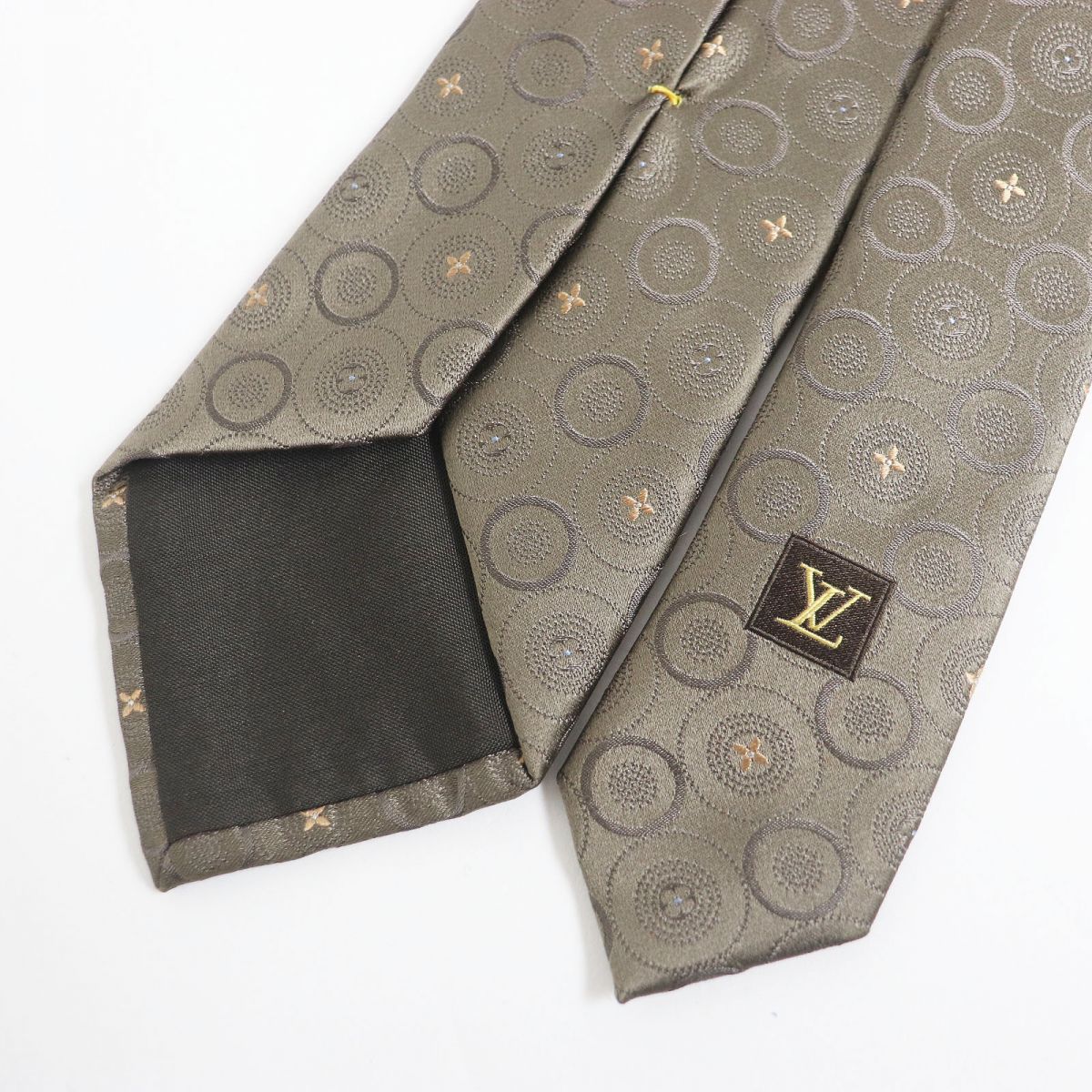 Louis Vuitton Silk Monogram Flower Embroidery Tie