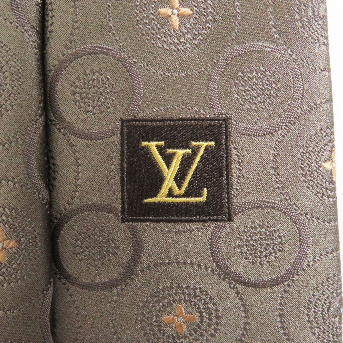 Louis Vuitton Silk Monogram Flower Embroidery Tie