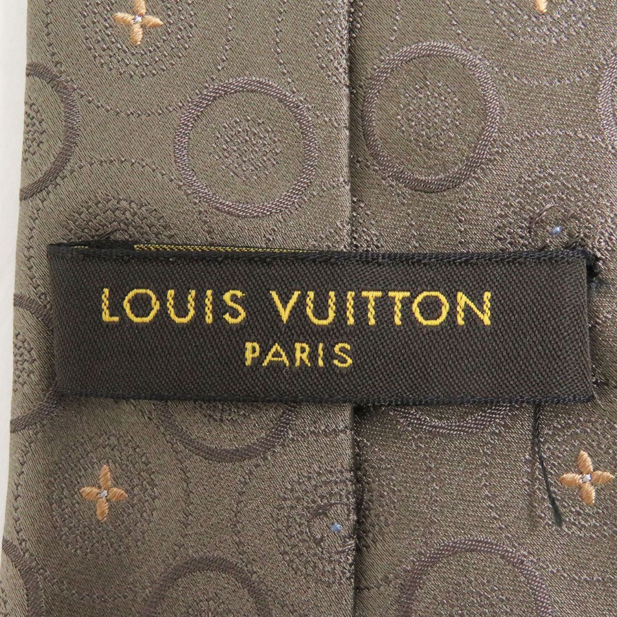 Louis Vuitton Silk Monogram Flower Embroidery Tie