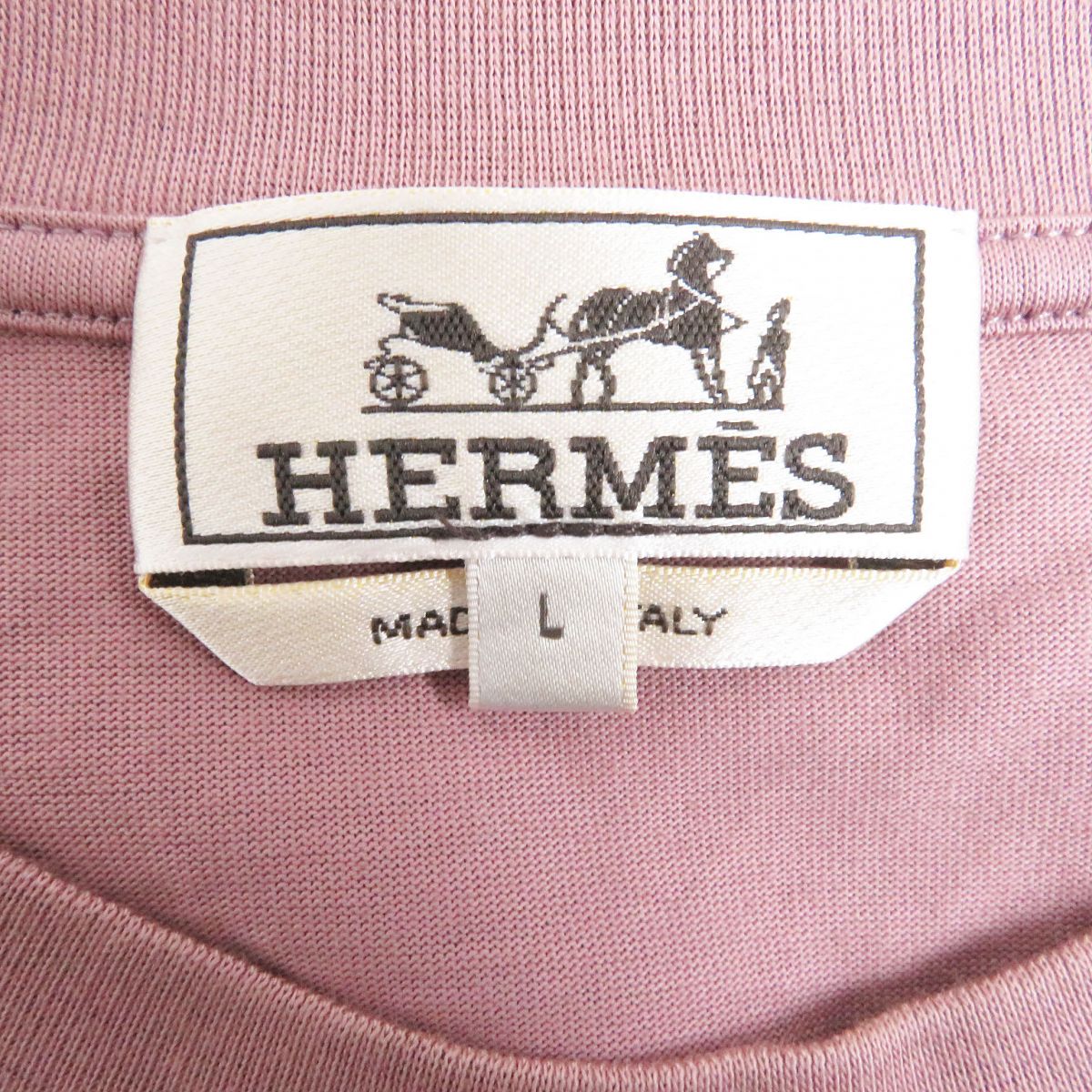 Hermes Cotton Stitch T-Shirt Pink L