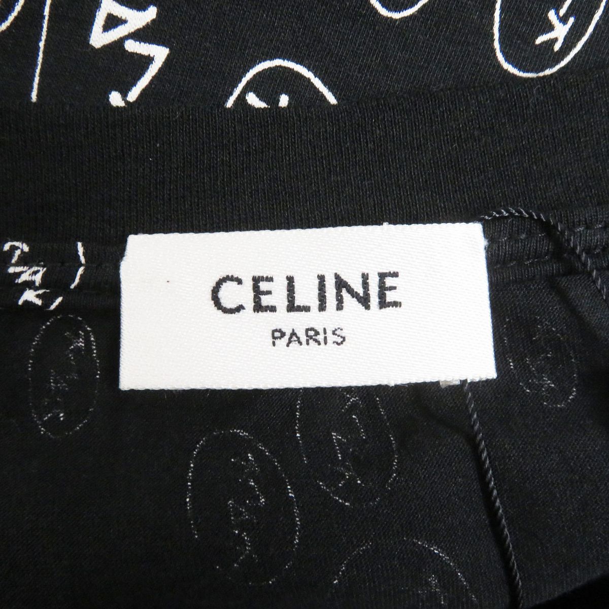 Celine Cotton T-Shirt Black M 2X008388E