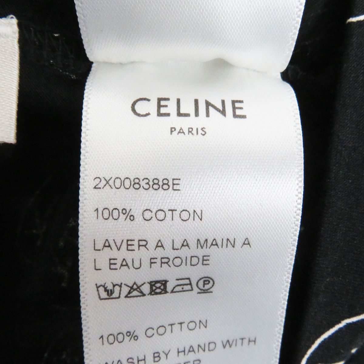 Celine Cotton T-Shirt Black M 2X008388E