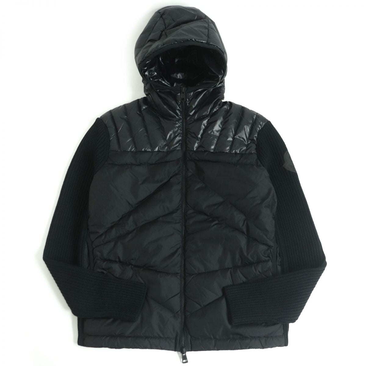 Moncler Genius Wool Hooded Down Jacket Black S