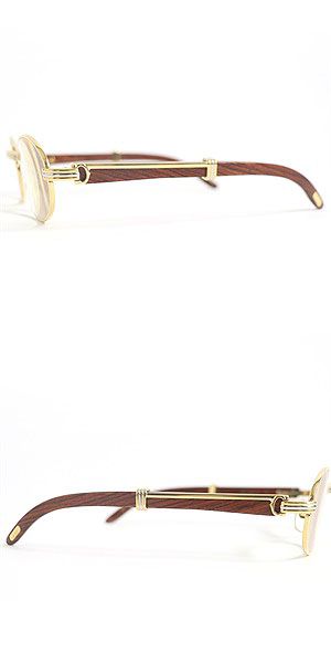 Cartier Trinity Wood Temple Oval Glasses