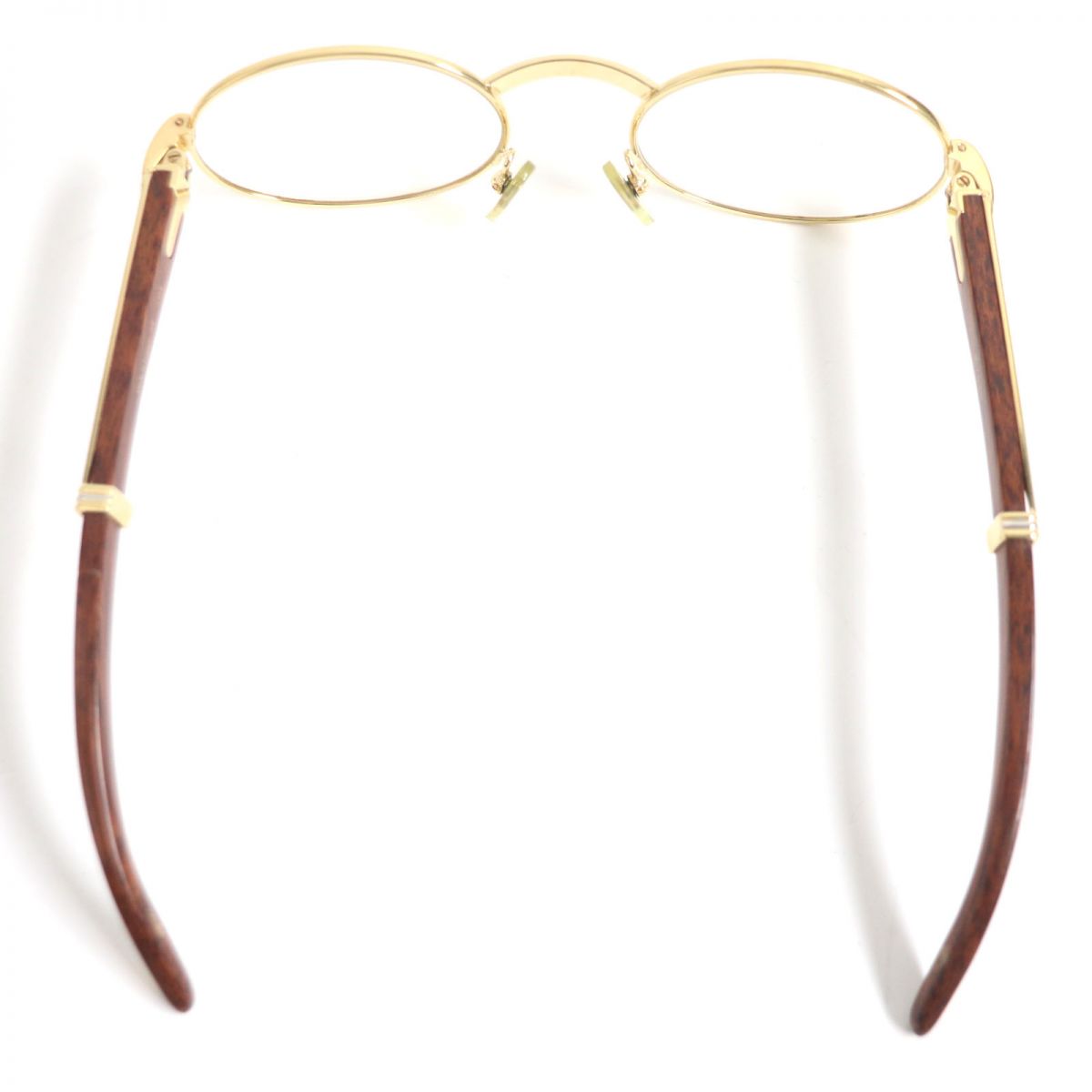 Cartier Trinity Wood Temple Oval Glasses