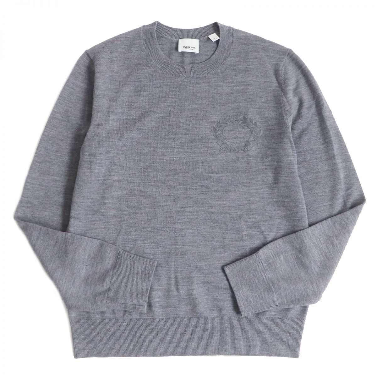 Burberry XS Logo Crew Neck Sweater Gray