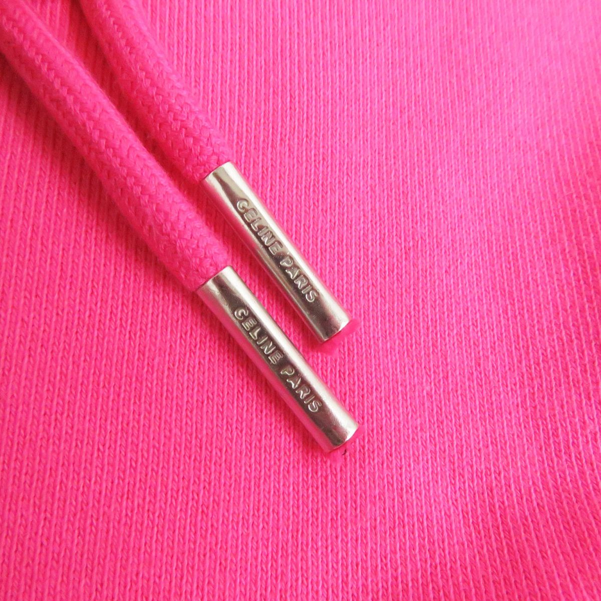 Celine Cotton Hoodie Sweatshirt Pink L