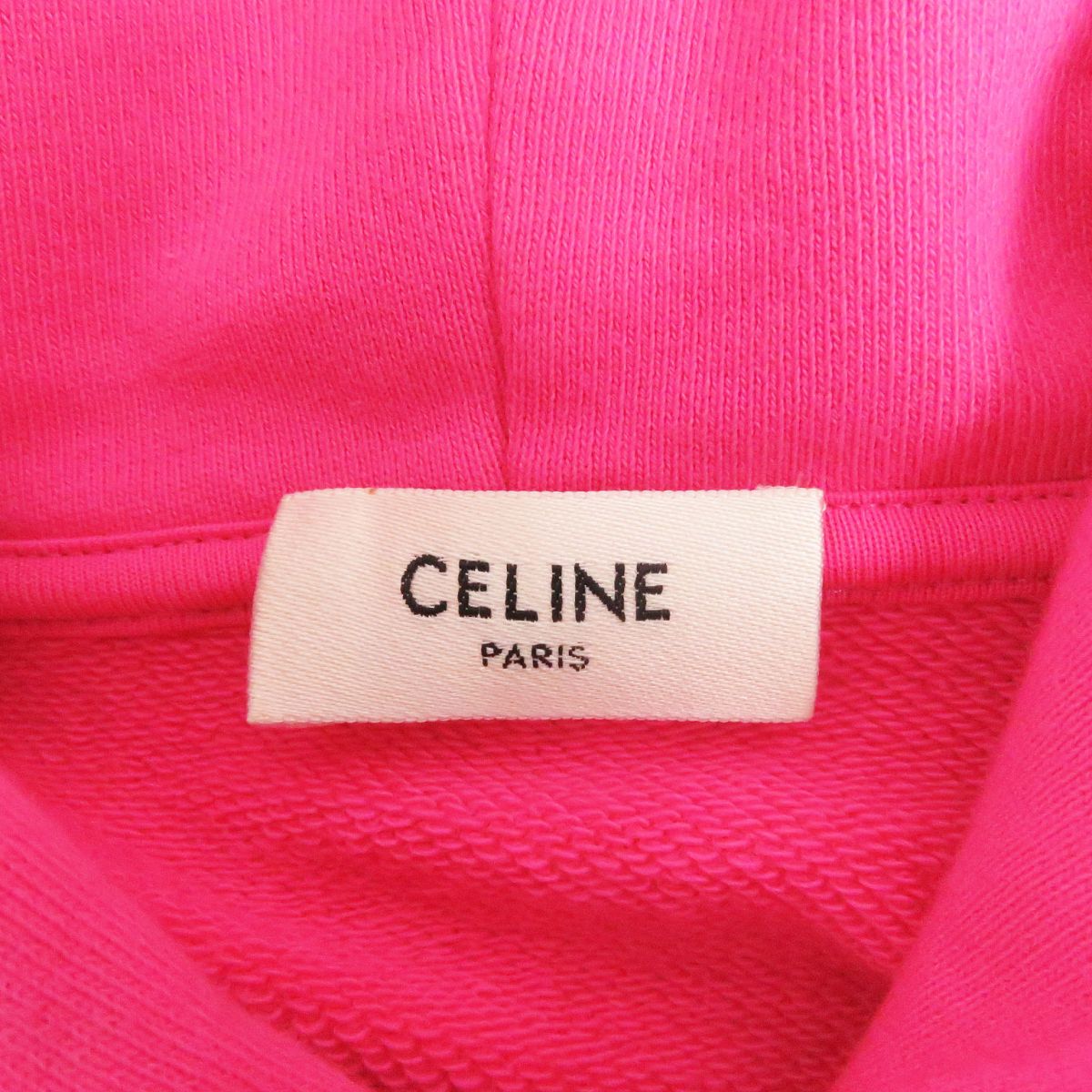 Celine Cotton Hoodie Sweatshirt Pink L