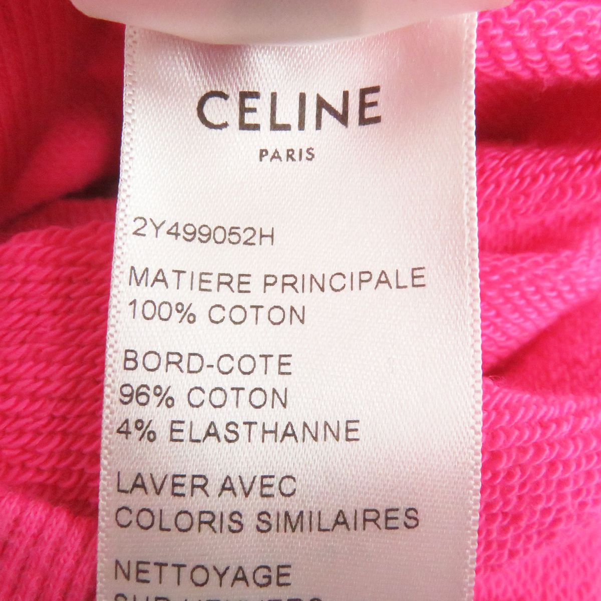 Celine Cotton Hoodie Sweatshirt Pink L