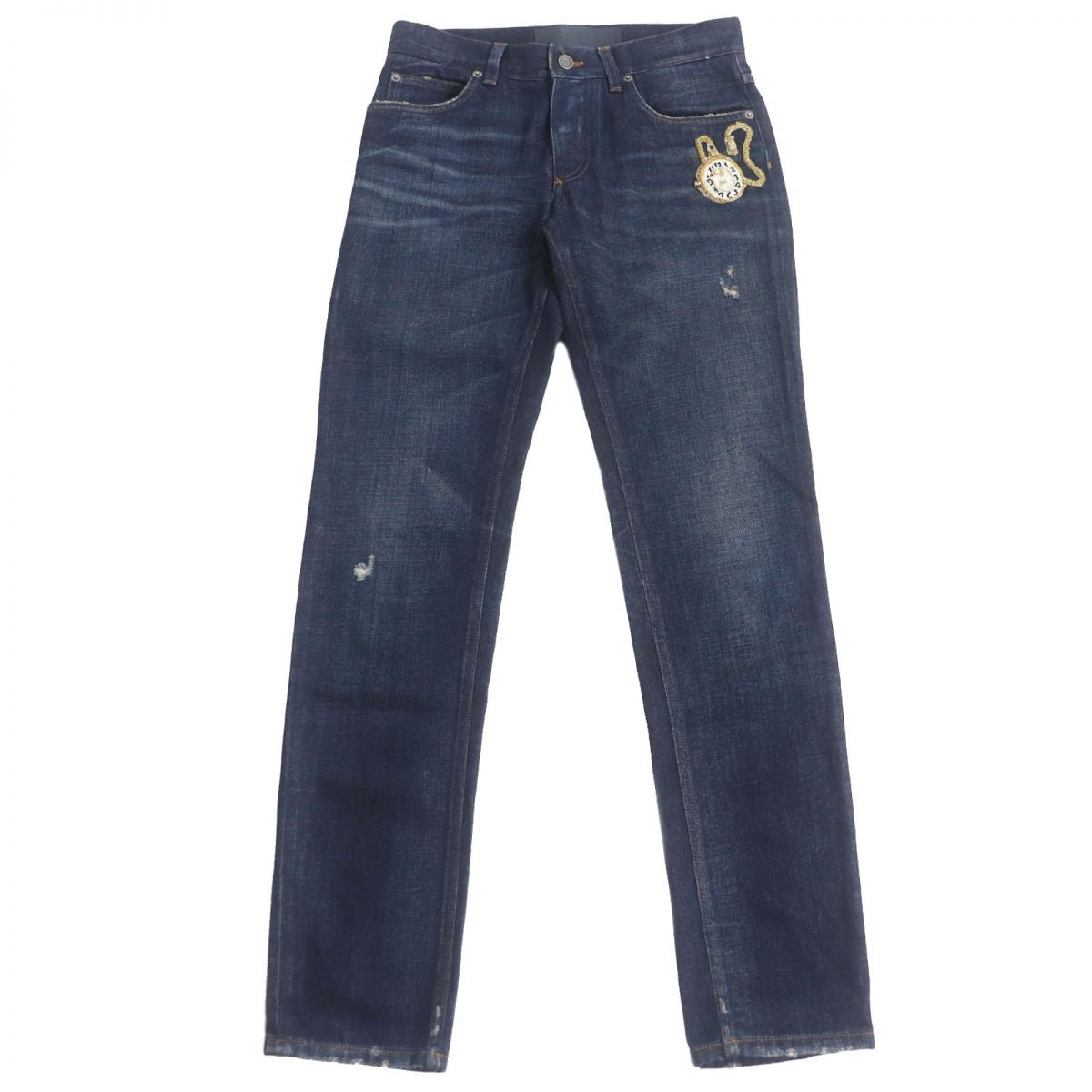 Dolce & Gabbana Cotton Distressed Denim Jeans Blue 44