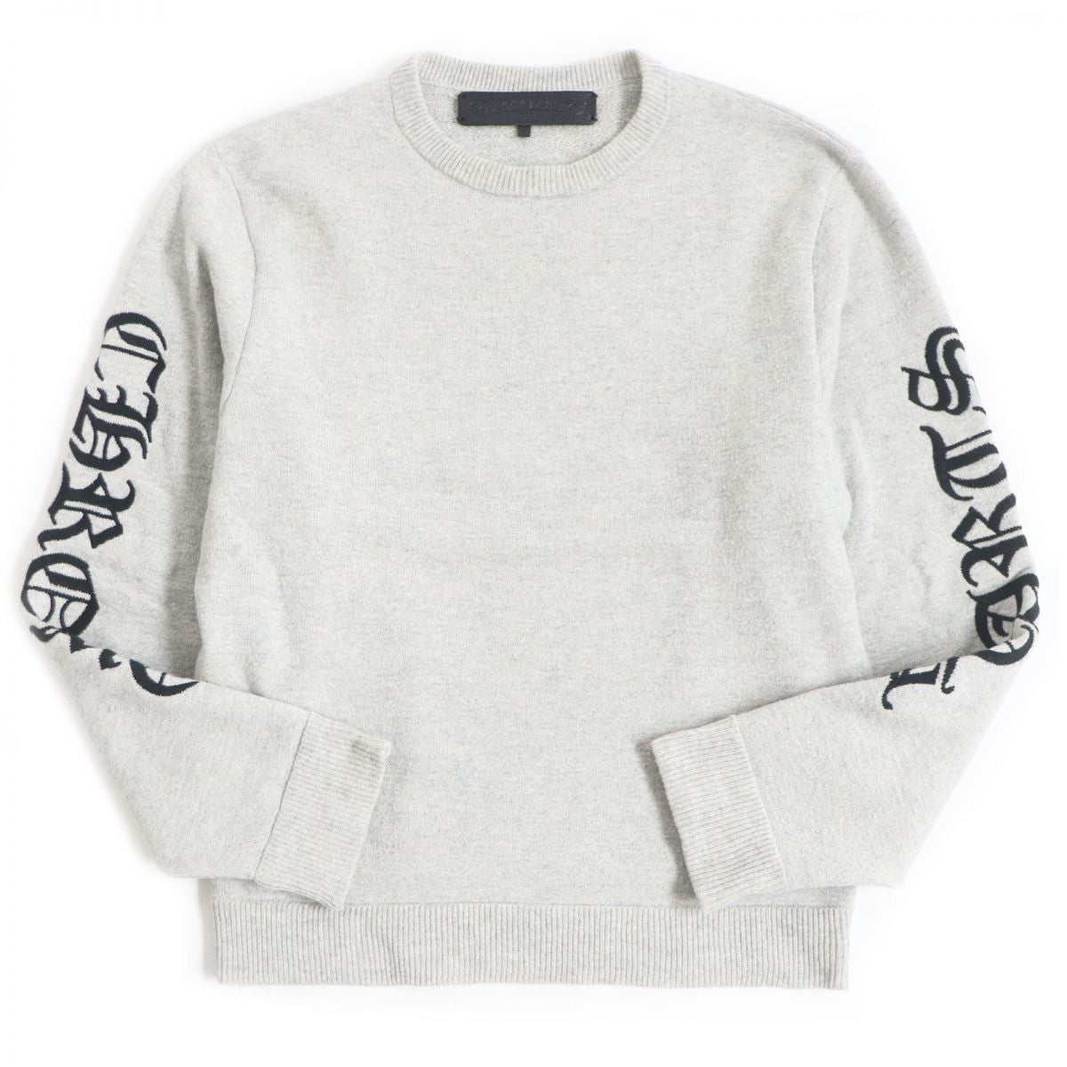 CHROME HEARTS Cashmere Crew Neck Sweater, Light Gray, M