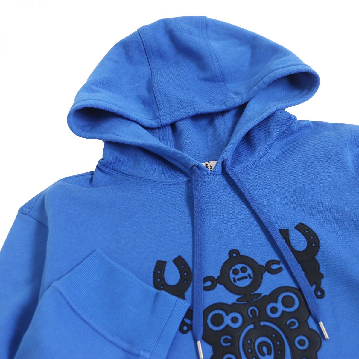 Hermes Lamb Leather Hoodie Blue L