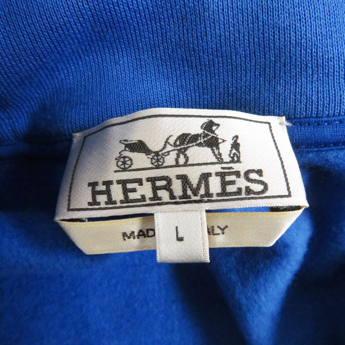 Hermes Lamb Leather Hoodie Blue L