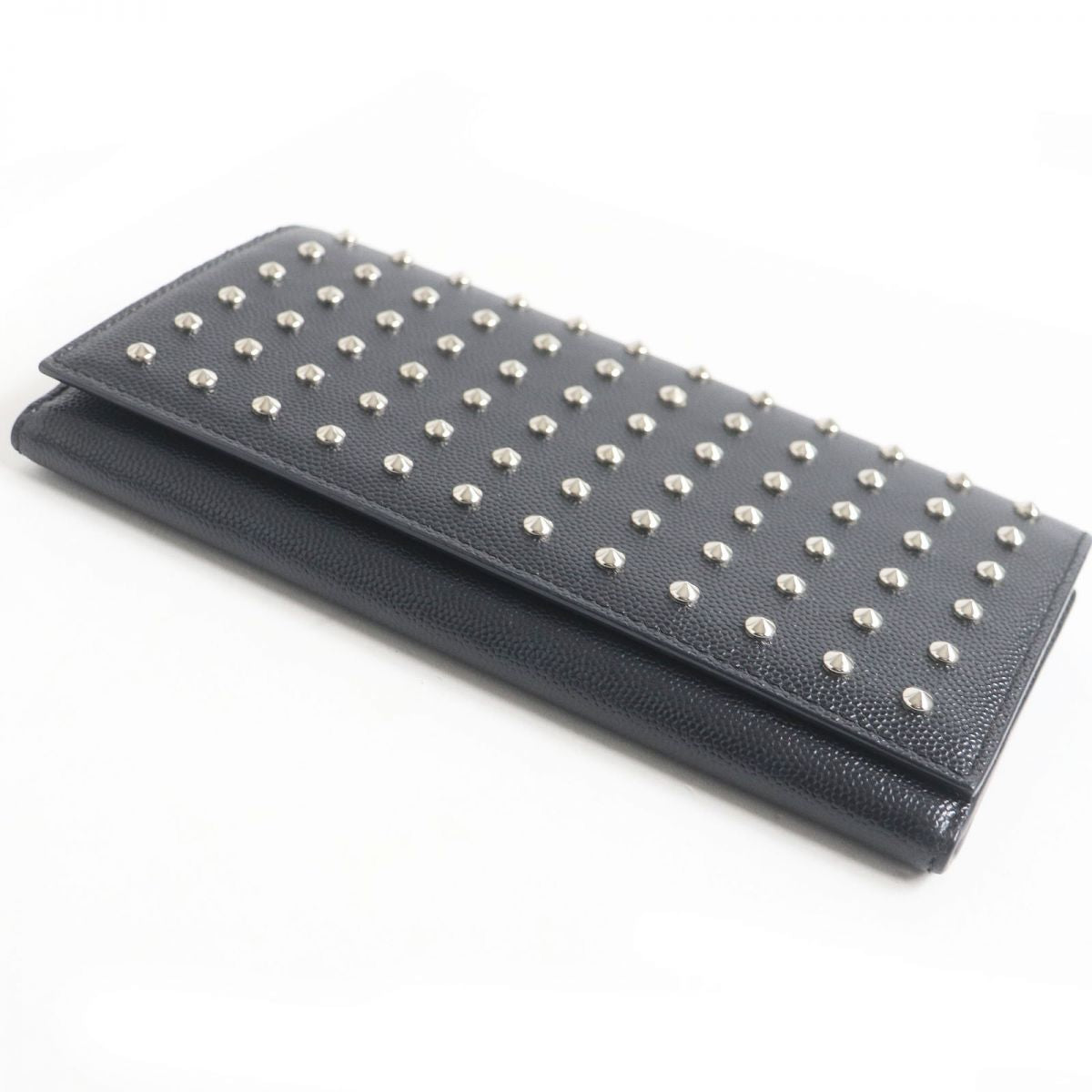 Saint Laurent Studded Leather Bifold Wallet Black