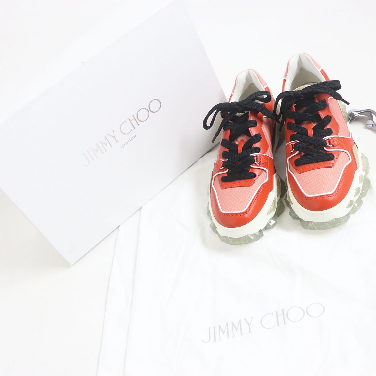 Jimmy Choo Diamond X Trainer Sneakers Orange