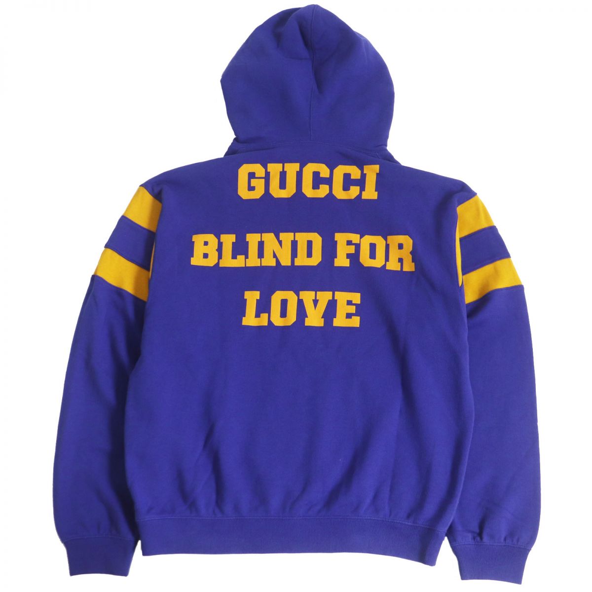 Gucci Logo Print Pullover Hoodie Navy S