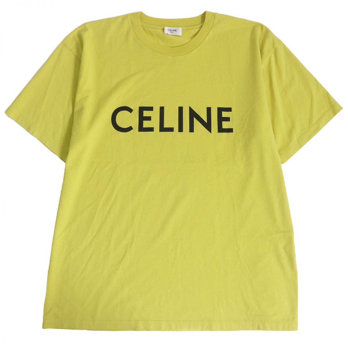 Celine Cotton Logo Print Crew Neck T-shirt S