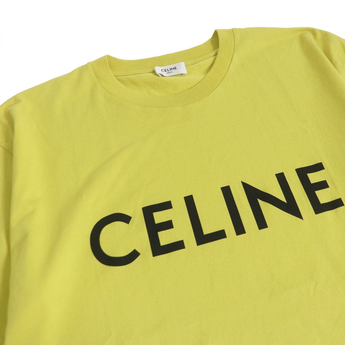 Celine Cotton Logo Print Crew Neck T-shirt S