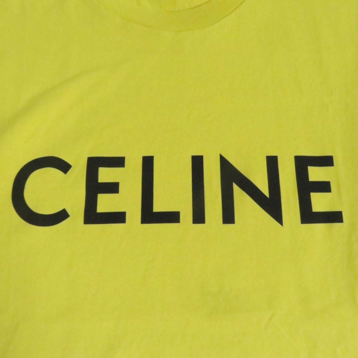 Celine Cotton Logo Print Crew Neck T-shirt S