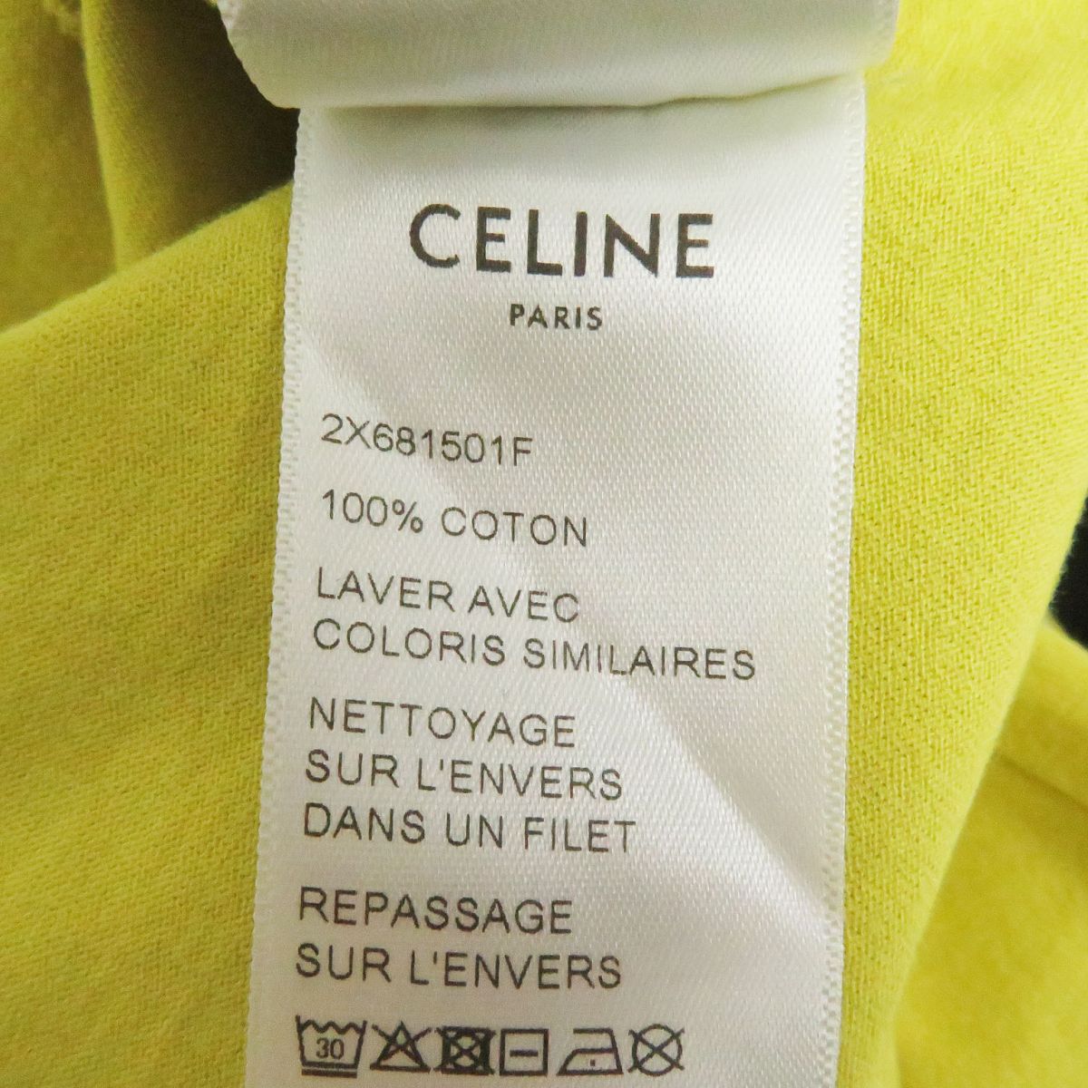 Celine Cotton Logo Print Crew Neck T-shirt S